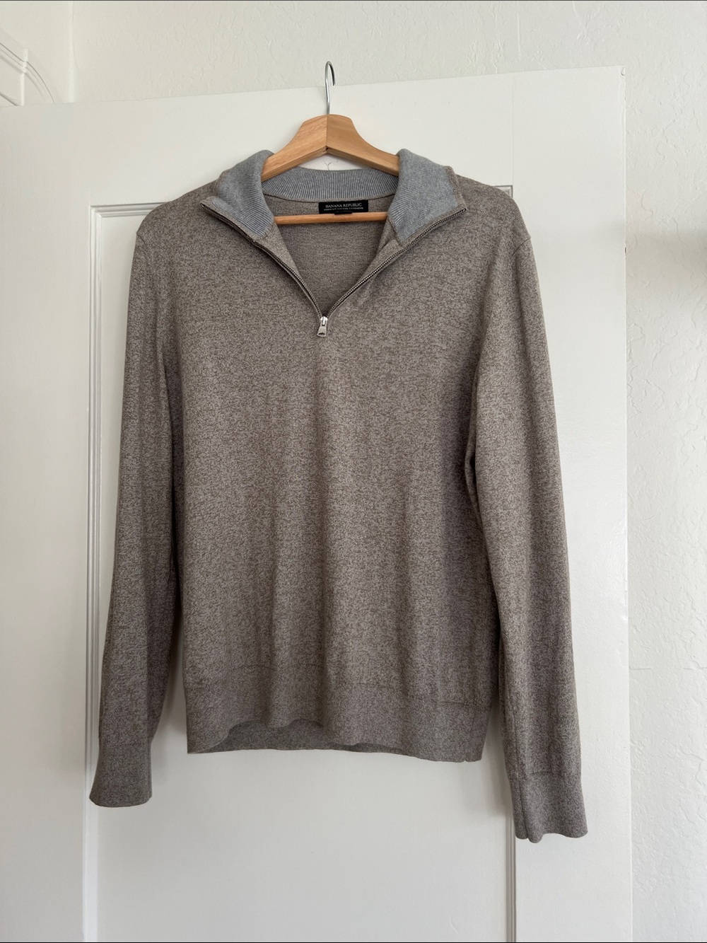 Banana Republic Men's Cotton Cashmere Half-Zip Sweater